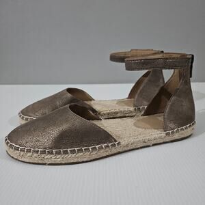 NEW Eileen Fisher Lala Espadrille Flat Sandal Metallic Bronze Leather Size 8